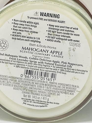 Bath & Body Works, White Barn 3-Wick Candle w/Essential Oils - 14.5 oz - 2021 Autumn! (Mahogany Apple) thumbnail 2