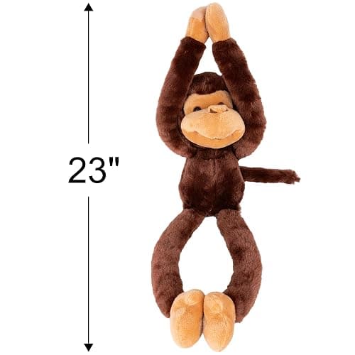 ArtCreativity Long Arm Plush Monkey, 23 Inch Hanging Monkey with Connectable Limbs, Ultra Soft and Huggable Stuffed Animal for Kids, Cute Home and Nursery Décor, Best Birthday Gift Idea thumbnail 3