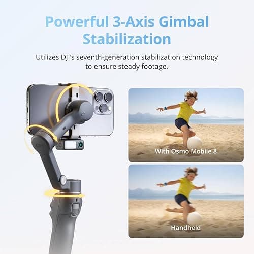 DJI Osmo Mobile 8 Advanced Tracking Combo Gimbal Stabilizer for Phone, AI Native Tracking with Audio & Lighting, 360° Pan Rotation, Built-in Extension Rod & Tripod, 10h Battery, Extension Rod thumbnail 7
