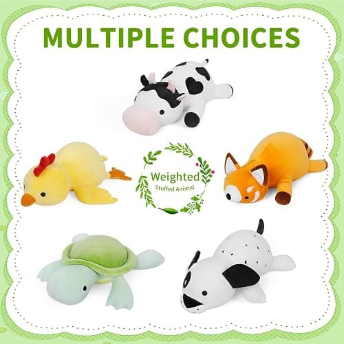 FLORVIV Weighted Turtle Stuffed Animals Weighted Sea Turtle Plush Toy 22" 4.2lb Cute Tortoise Hugging Dolls Plushies Pillows for Boys and Girls (Green thumbnail 6
