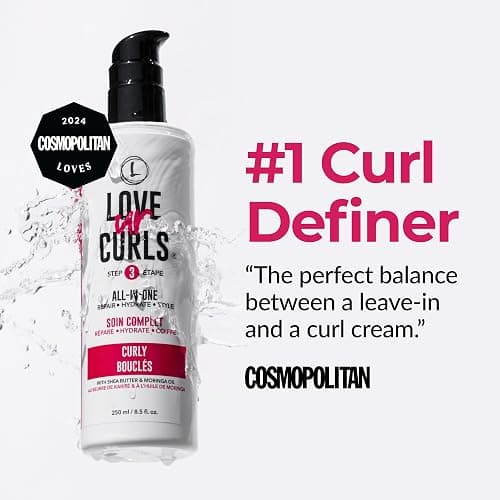 Love Ur Curls All in One Curl Cream Styler, Anti Frizz Curling Cream for Curly Hair, Repair, Define, Hydrate & Style with Shea Butter, 250mL thumbnail 4