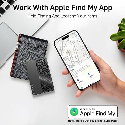 BFADEHA 2025 [Apple MFi Certified] (iOS Only) Bluetooth Tracker Smart Finder for Apple Find My iPhone Card Wallet GPS Tracker, 5-10 Years Battery, Keys Finder and Item Locator for Keys, Bags, Passport thumbnail 2