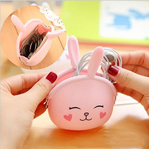 MIAO JIN 4 Pack Animal Coin Purse Cartoon Silicone Change Pouch Gift Bag with Clasp Kiss Lock Coin Wallet Vintage Trinkets Pouch Headset Bag thumbnail 5