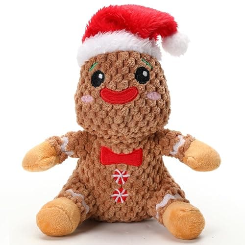 loncoldy Christmas Dog Toys Gingerbread Man Dog Squeaky Toy Cute Stuffed Large Plush Chew Toy to Keep Them Busy Interactive Puppy Toys Holiday Pet Toys for Dogs Gifts for Puppy, Small, Medium Breed thumbnail 8