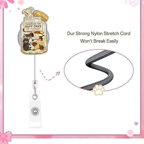 Kimoli Funny Nurse Badge Reel Cute Dog Nursing Badge Reel Retractable Positive and Inspirational Id Card Holder with Clip for Rn Healthcare Doctor Nurse Dog Lovers Gifts thumbnail 4
