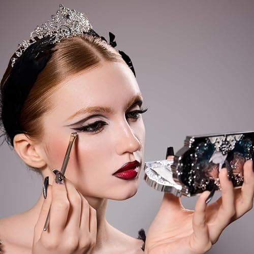 Flower Knows Swan Ballet Six-Color Makeup Palette,Black Red Eyeshadow with 4 Matte + 2 Shimmer Shades,Blendable Smooth Cute Eye Makeup,0.23 Oz(02 Black Swan) thumbnail 4