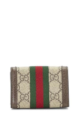 Gucci, Pre-loved Original GG Supreme Canvas Ophidia Compact Wallet, Brown thumbnail 3