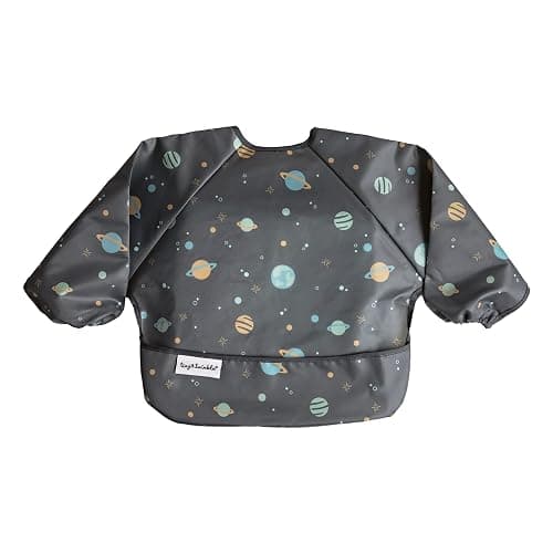 Tiny Twinkle Long Sleeve Bib for Babies & Toddlers | Waterproof Smock Bib for Eating | Machine Washable & Mess-Proof Feeding Essentials | Newborn Shower Gift (Space, 6–24M) - Image 1