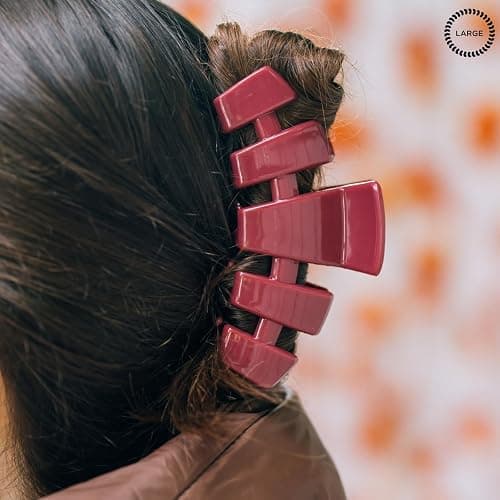 TELETIES - Large Hair Clip - For Thick to Super-Thick Hair - Claw Clips for Women - Strong Grip, Bendable Teeth, Comfortable Curved Design - For All Hair Textures - Wild Side thumbnail 5