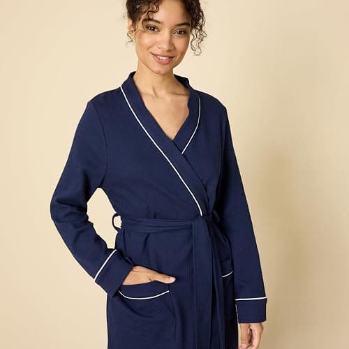 Amazon Essentials Women's Lightweight Waffle Mid-Length Robe (Available in Plus Size) thumbnail 4