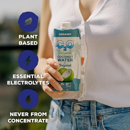 C2O - Coconut Water, The Original Flavor (12 Pack) - Made with Fresh Coconut Water - Plant Based, Non GMO Water - Natural Hydration, Essential Electrolytes, & Potassium - 12 Tetra Packs, 16.9 FL OZ thumbnail 4