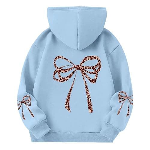 Hoodies for Teen Girls Cute Bow Hoodies Sweatshirts Oversized Sweatshirt thumbnail 4