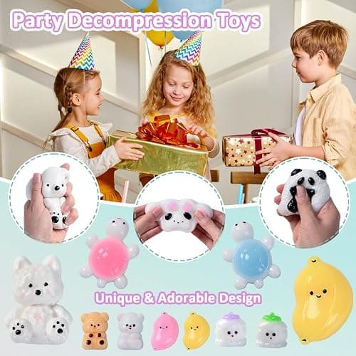 16 Pack Taba Squishy Pack Toys, Mochi Squishies Fidget Toys for for Kids and Adults, Birthday Party Favors, Valentines Goodie Bags Stuffers Back to School Gifts Classroom Prizes thumbnail 3