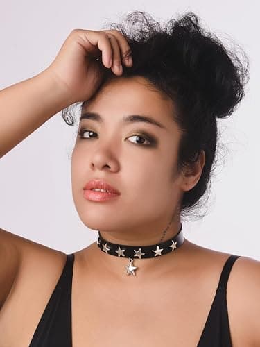 Sacina Gothic Black Star Choker Collar, Goth Punk Black Choker, Costume Christmas Jewelry Gift for Women thumbnail 4