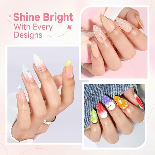 UNA GELLA 3D Gel Nail Art, 3D Nail Gel Sculpting G el Glue 15g 4 in 1 No Wipe Clear Nail Polish for Nails Tips, Chrome Powder, Nail Charms Gems, Drawing, Molding and DIY Nail Art Lamp Curing Needed thumbnail 5