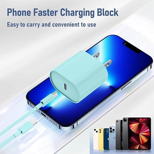 i Phone Charger Fast Charging 10 FT, 3-Pack 20W PD USB C Charger Block with i Phone 14 13 Charger Cable 10 Foot, Compatible with iPhone 14 Pro 13Pro Max 12 11Pro Mini -LightGreen thumbnail 2