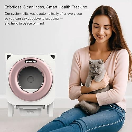 Self Cleaning Litter-Box for Multiple Cats with 76L Large Capacity,Automatic Litter Box with App Control and Safety Sensors Protection (Black) thumbnail 4