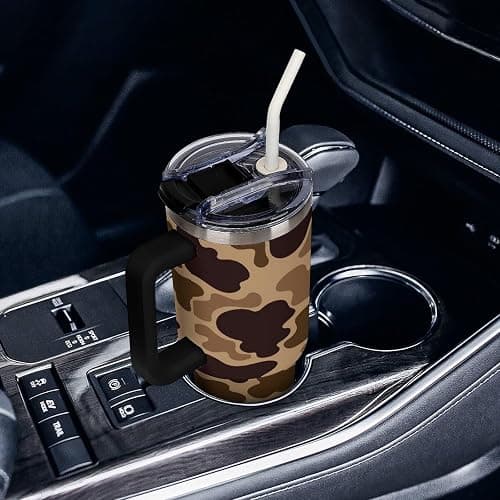JOJOART Large Capacity Car Cup 40 Oz Duck Vintage Camouflage Stainless Steel Travel Tumbler Coffee Mug Insulated Bottles Tumbler with Lid And Straw Leak-Proof thumbnail 2