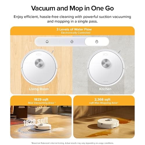 roborock Q7 M5+ Robot Vacuum and Mop, Upgraded from Q5 Max+, Up to 7-9 Weeks Self-Empty, 10000Pa Suction, Dual Anti-Tangle System for Pet Hair & Carpet, PreciSense LiDAR Navigation, App Control, White thumbnail 5