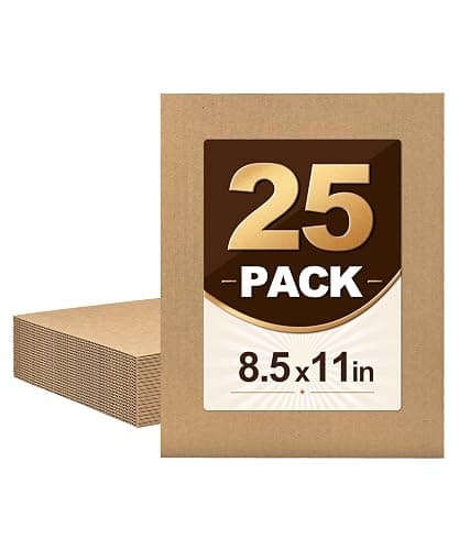Magicheap 25 Pack Corrugated Cardboard Sheets, 8.5in x 11in | Thick Single Wall Flat Cardboard Paper Inserts for Shipping Mailing Packing DIY Crafts - Image 1