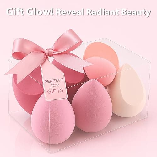 Makeup Sponge Set Foonbe Blender Sponges 7 Pcs for Liquid, Cream, and Powder, Latex Free, Multi colored Beauty Sponges with 1 Mini Sponge, Vegan & Cruelty-Free thumbnail 7