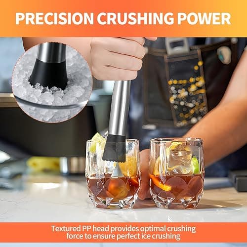 Muddler for Cocktails,8" Stainless Steel Cocktail Muddler for Lemonade, Lemon Smasher Bartender Accessories, Crushes Ice,Fruits & Herbs, Bartender Tool for Home,Bar Use,Lemonade stand supplies thumbnail 4