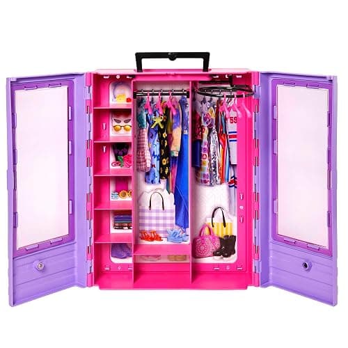 Barbie Fashionistas Ultimate Closet Portable Fashion Toy with Doll, Clothing, Accessories and Hangers, Gift for 3 Years Old and Up thumbnail 4