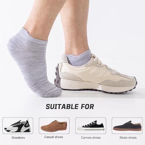 Niorasen Ankle Socks for Men, 6 Pairs Bamboo Rayon Breathable Sports Low Cut Thin, Multicolor Size 6-8 9-11 12-14 thumbnail 6
