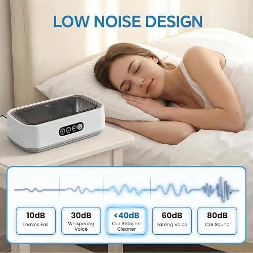 Ultrasonic Jewelry Cleaner Machine: 49KHz Ultrasonic Cleaner with 3 Cleaning Modes for Jewelry,Glasses,Rings,Watch Strap,Dentures,Retainers,Coins,Earring,650ML 304 Stainless Steel Tank(White) thumbnail 7