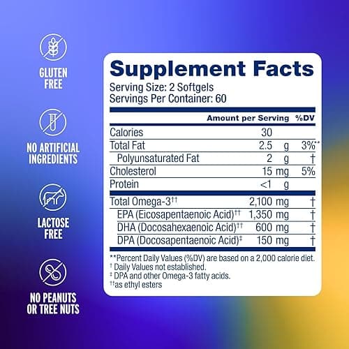 Oceanblue Professional Omega 3 2100-120 ct - High Potency Triple Strength Burpless Fish Oil with EPA, DHA & DPA - Wild Caught - Natural Orange Flavor, 60 Servings - Natural Orange Flavor - 120 Count (Pack of 1) thumbnail 3