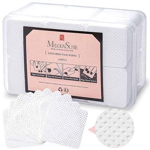 MelodySusie 1050Pcs Lint Free Nail Wipes Super Absorbent Soft Non-Woven for Fingernail Polish Remover and Eyelash Extension Wipes for Nail Art - Image 1