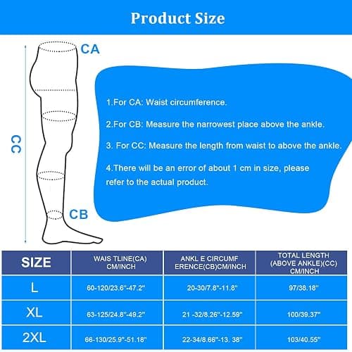 AOGOE Collant a Compressione Medica per Donne e Uomini, Collant Contenitivi Compressione Graduata 23-32mmhg, Calze Antitrombo Elastiche per Vene Varicose, Edema, Volo A Lungo Raggio, Sportive thumbnail 2