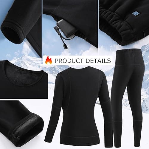 TOVCHEI Women Electric Heated Underwear Winters USB Smart Heated Thermal Underwear, Washable for Outdoor Sports,Skiing,Riding thumbnail 2