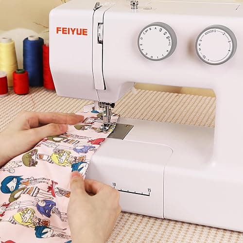 FEIYUE FYe330 Home Sewing Machine with Foot Pedal, Controllable Pedal Speed, 105 Stitch Applications, Powerful Servo Motor, Great for Beginners (White) - FYe330 thumbnail 7