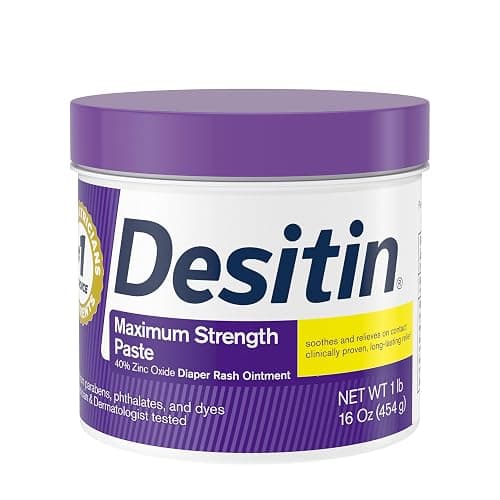 Desitin Maximum Strength Baby Diaper Rash Cream, 40% Zinc Oxide for Treatment, Relief & Prevention, Hypoallergenic, Phthalate- & Paraben-Free Paste, Protects Skin For Up To 12 Hours, 16 oz - 1 Pound (Pack of 1) - Image 1