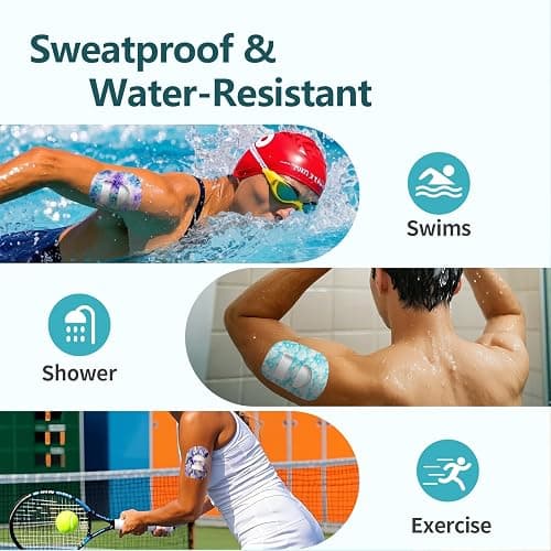 Adhesive Patches for Omnipod 5 Waterproof,Overpatches for Omnipod 5 Pre-Cut Backing with Strap Bloomingday thumbnail 6