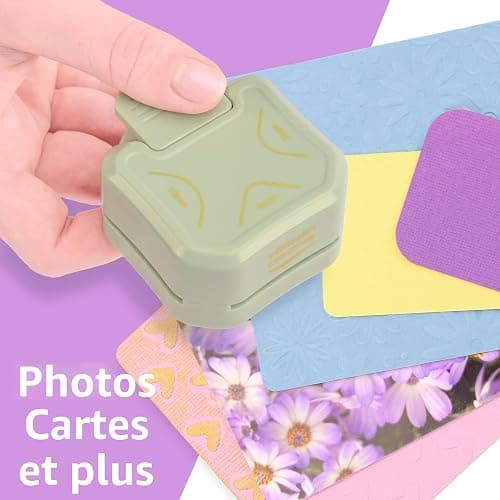 Vaessen Creative Perforatrice d'Angle 3 en 1-4, 7 et 10 mm - Vert Menthe | Arrondisseur de coins, Perforateur, Scrapbooking matériel, Papier, Bullet journaling, Cartes thumbnail 2