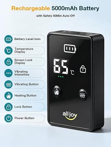 ALLJOY 67" Cordless Heating Pad for Back, FSA Eligible Items Only List, Father-s Day Gift-s for Dad Women Men, Portable Lower Back Massager with 3 Heat 5 Vibration, Wireless Heating Pad for Cramps thumbnail 9