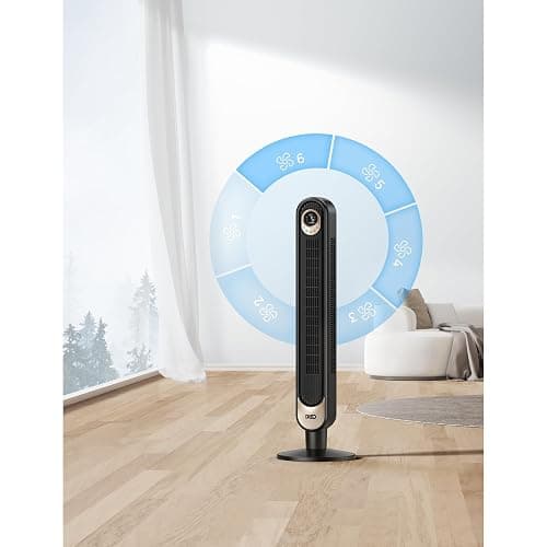 Dreo Tower Fan 42 Inch, Quiet Oscillating Bladeless Fan with Remote, 6 Speeds, 4 Modes, LED Display, 12H Timer, BlackGold Floor Standing Fan Powerful for Indoor Home Bedroom Office Room thumbnail 4