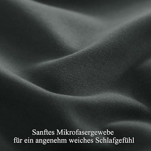 RUIKASI Bettwäsche 135x200 4teilig Anthrazit Grau - Wendebettwäsche Bettbezug 135 x 200 mit Reißverschluss, Oeko-TEX Mikrofaser Bettwäsche Sets, Weich und Bügelfrei thumbnail 8
