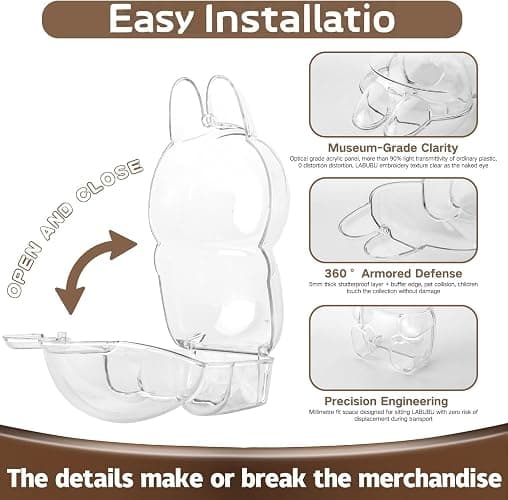 HD Clear Figure Display Protective Case Compatible with LABUB The Monsters Big into Energy and Let's Checkmate, Fall in Wild,Acrylic Case with Silicone Strap- Standing Case (Doll Not Include) thumbnail 4
