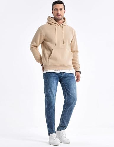 JMIERR Mens Casual Cotton Hooded Collar Drawstring Hoodies Pullover Sweatshirts Casual Long Sleeve Shirts thumbnail 9
