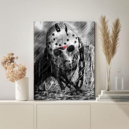 Generic DIYPAINTING 5D Diamond Art Painting by Number Kits Horror Movie Halloween 16X20 Painting Cross Stitch Full Drill Crystal Rhinestone Embroidery Pictures Arts Craft for Home Wall Decor Gift thumbnail 3