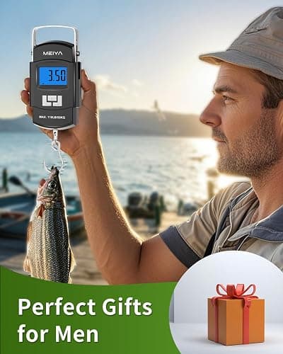 MEIYA Fish Scale 110lb/50kg Digital Fishing Scale with Backlit LCD, Portable Handle, Stainless Steel Hook & 2 AAA Batteries – Reliable Fishing Gear & Great Fishing Gifts for Men thumbnail 7