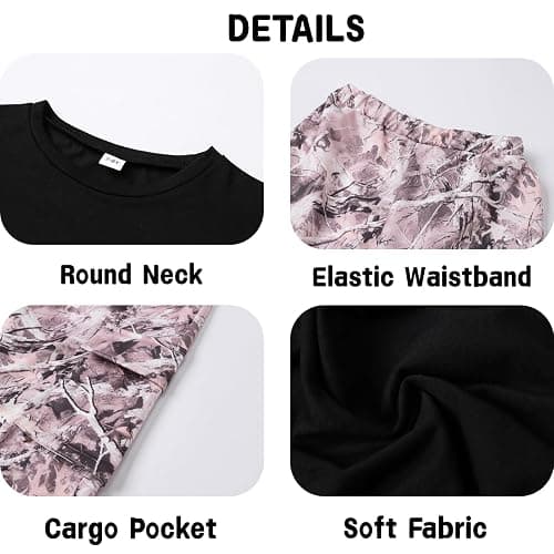 Azmxynol Tween Girls Clothes 2 Piece Outfit Bow T-Shirt Top + Cargo Pants Teen Girl Clothing Set, Sizes 7-16 Years thumbnail 6