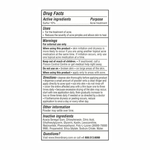 The Ordinary Sulfur 10% Powder-to-Cream Acne Spot Treatment Concentrate, Reduces Pimple Size and Zit Redness, 0.18 Oz thumbnail 10