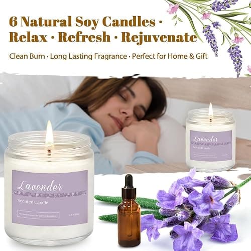 6 Pack Candles for Home Scented Aromatherapy Candles Gifts Set for Women, Lavender Candle, 37.8 oz 300 Hour Long Lasting Candles, Stocking Stuffers, Birthday, Valentine, Christmas, Anniversary Present thumbnail 3