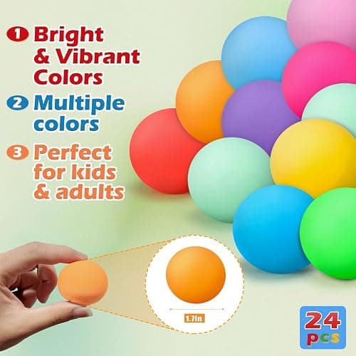 OGNI ORA 24 PCS Stress Balls for Adults and Kids Fidget Toys Party Bag Fillers for Kids Squeeze Sensory Fidget Toy Soft Squishy Ball for Anxiety Stress Relief thumbnail 4