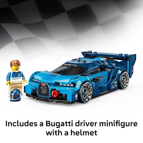 LEGO Speed Champions Bugatti Vision Gran Turismo Hyper Sports Car Building Toy for Kids & Gamers - Building Set W/Bugatti Driver Minifigure for Boys & Girls, Ages 9+ - Gift Idea for Birthdays - 77253 thumbnail 5
