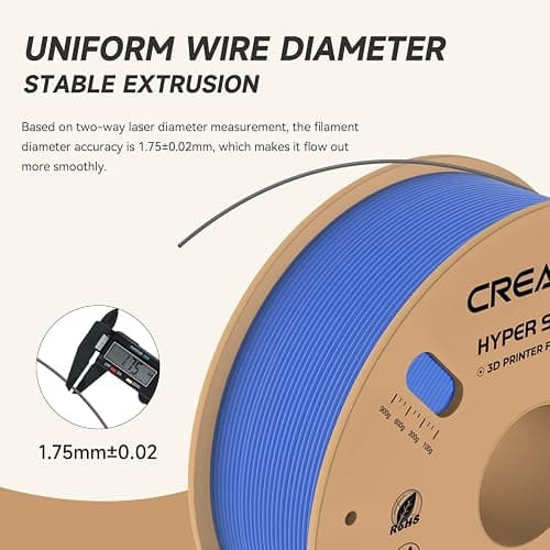 Official Creality Hyper PLA Filament 1.75mm, High Speed PLA 30-600mm/s 3D Printer Filament, Dimensional Accuracy +/-0.02mm, Fit Most FDM 3D Printers，1KG(2.2lbs) Spool Blue thumbnail 4